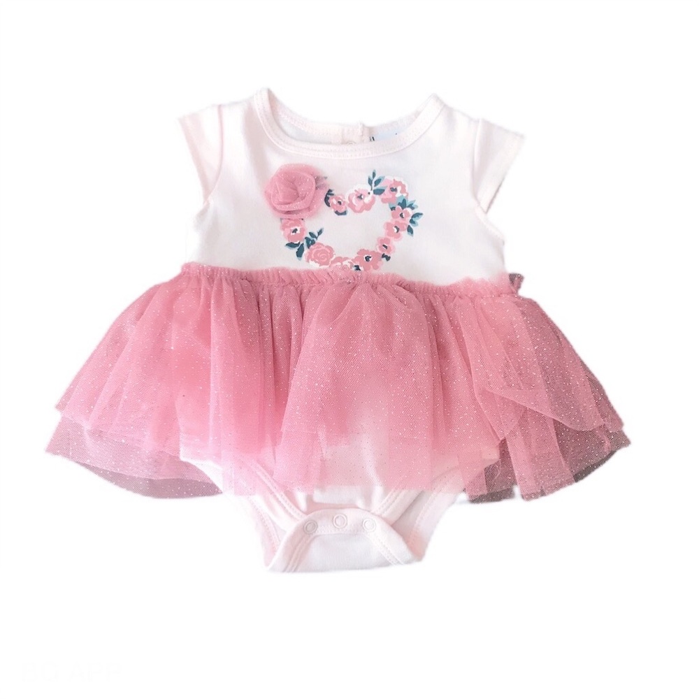 Nicole Miller 0/3 Month Pink Tutu Onesie.